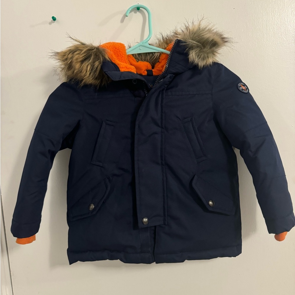 Polo by Ralph Lauren Kids Navy and Orange Puffer Jacket - Picture 4 of 10